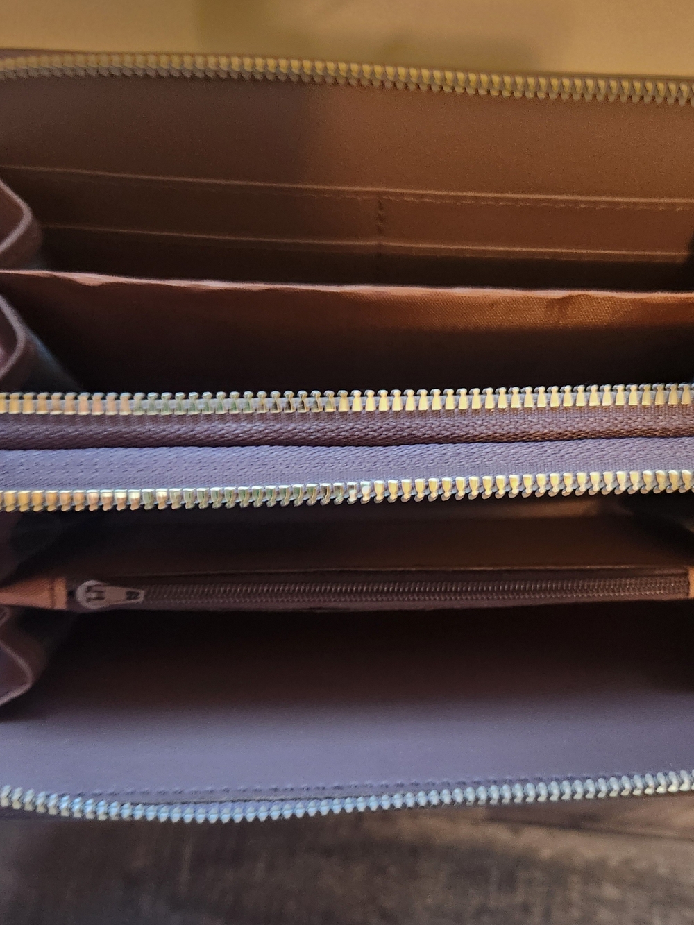 Striped Wristlet Wallet with Gold Medallion - Picture 3 of 4